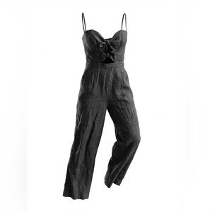 🖤 Karina Grimaldi Tie Front Wide Leg Jumpsuit Black Size M 🖤